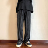 Men Jeans Retro Slit Casual Trousers Baggy Straight Trousers